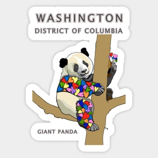 Washington, District of Columbia, Giant Panda, Love, Valentines Day, State, Heart, Home Sticker